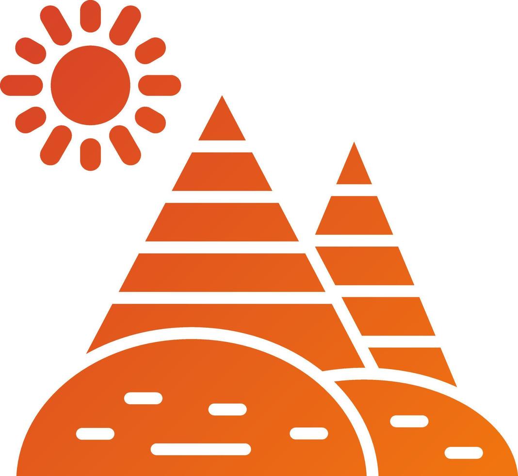Desert Pyramids Icon Style vector