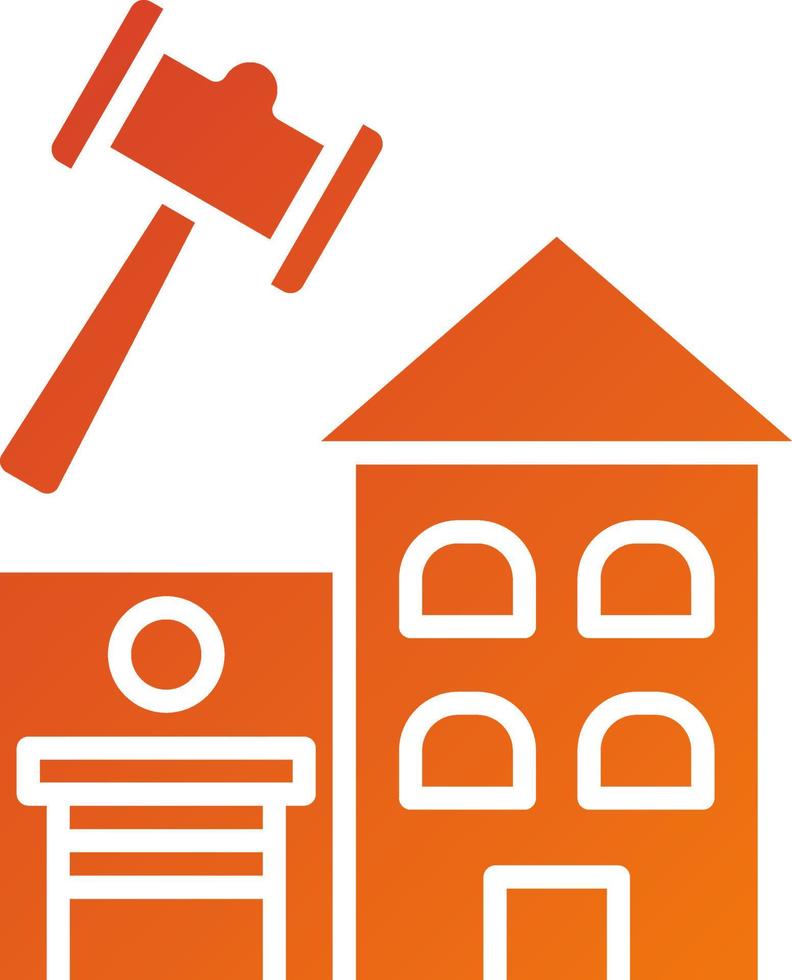 Real Estate Auction Icon Style vector