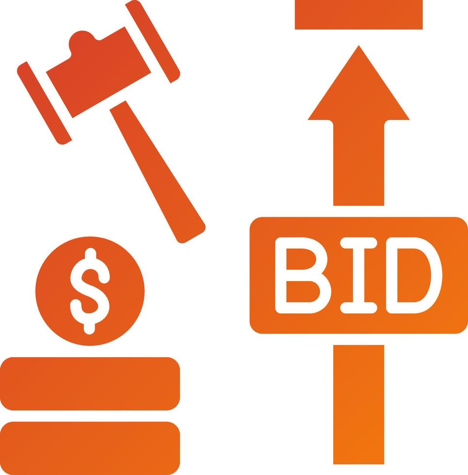 Maximum Bid Auction Icon Style vector