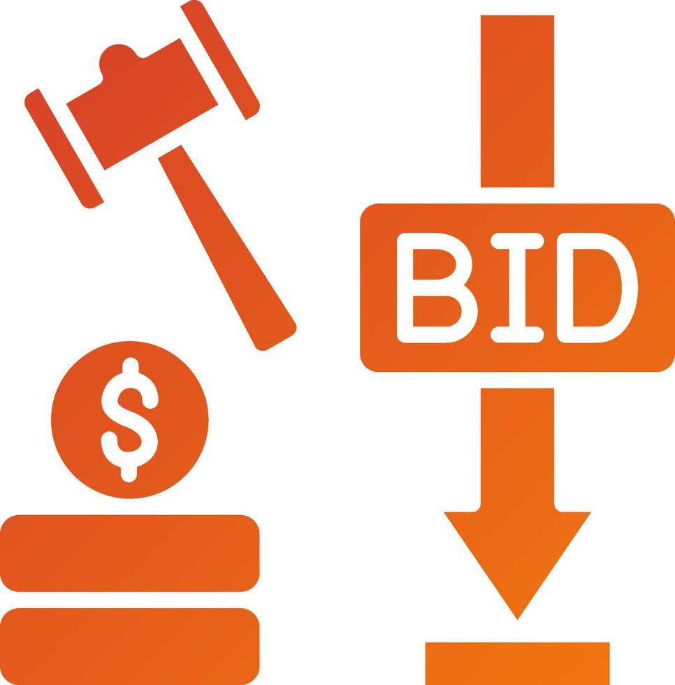 Minimum Bid Auction Icon Style vector