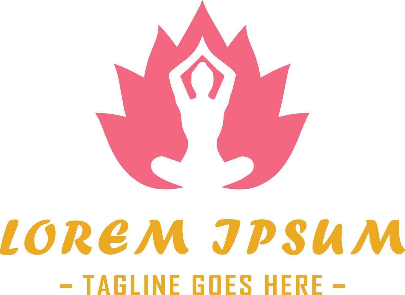 A soothing logo design featuring the silhouette of a woman in a yoga pose with a butterfly and flower, representing growth, transformation, and renewal vector
