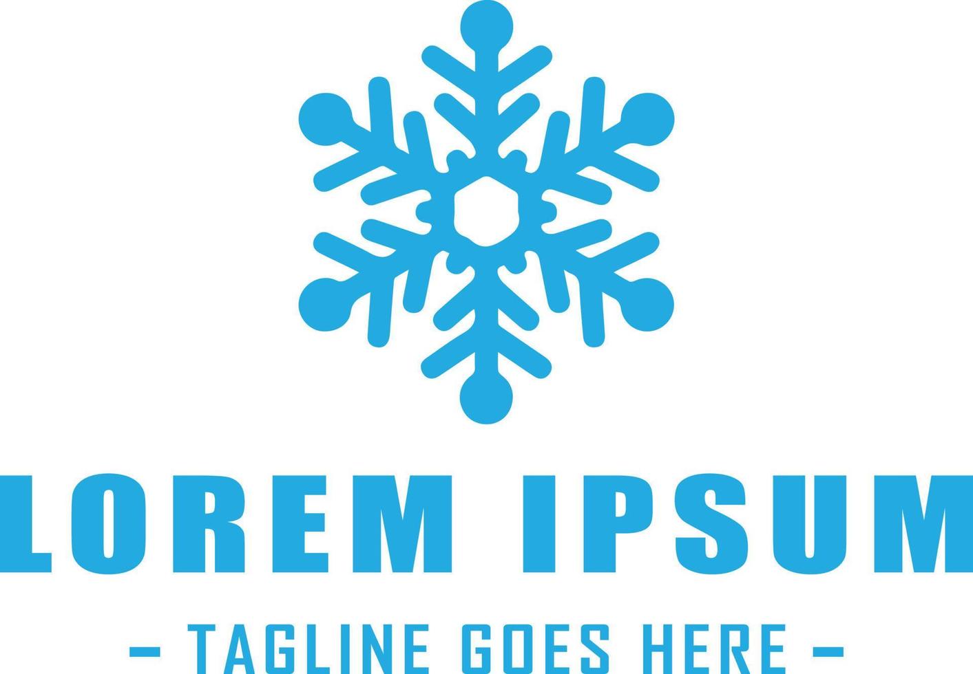 A unique and modern logo design featuring a snowflake in a light blue color. The logo is perfect for businesses in the winter sports or tourism industry vector