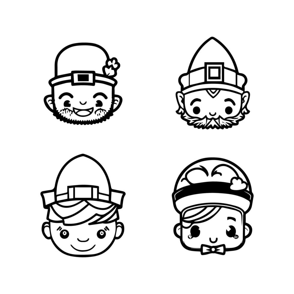 Get into the St. Patrick's Day spirit with our kawaii leprechaun head collection. Each one Hand drawn with love, these illustrations are sure to bring some luck of the Irish to your project vector