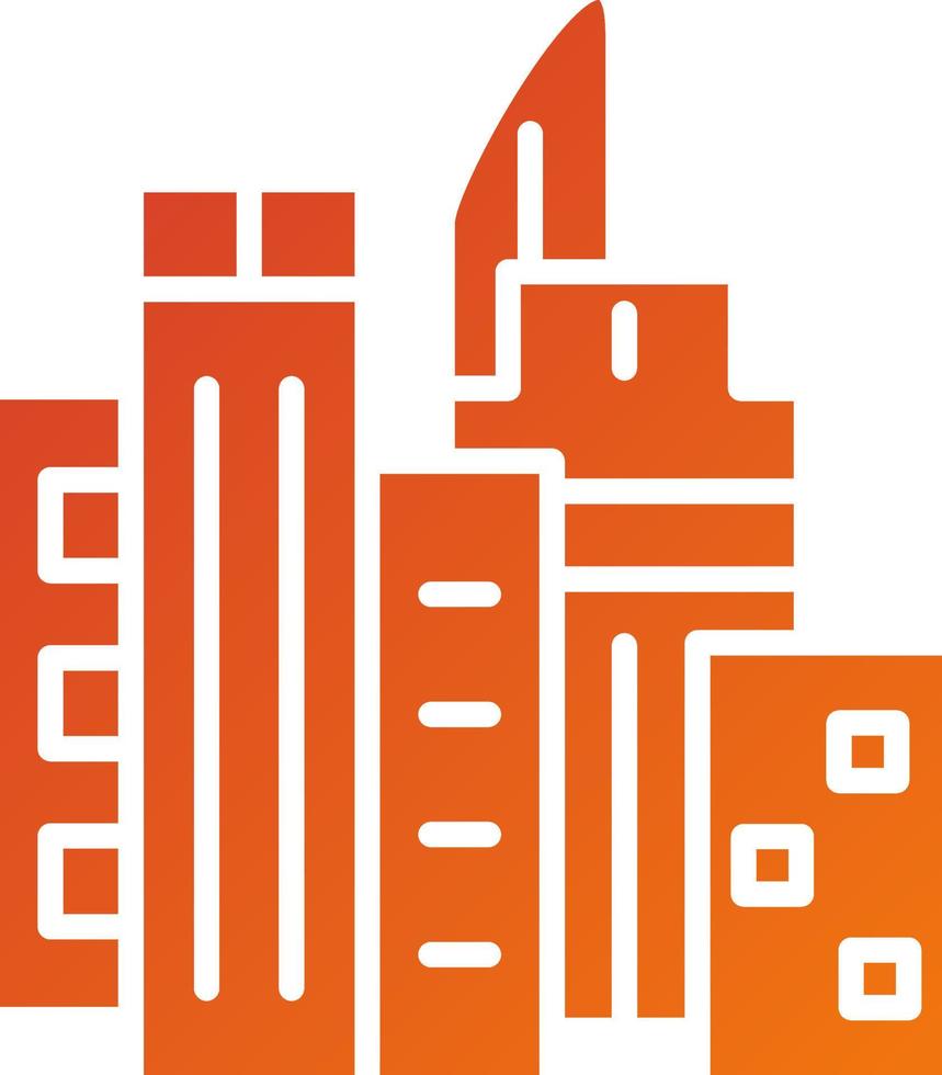 ityscape at Dusk Icon Style vector