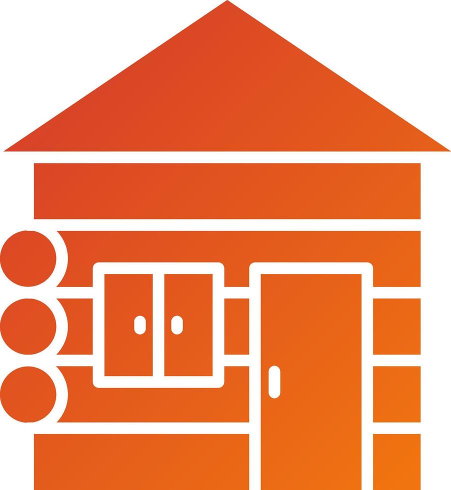 Wood Cabin Icon Style vector