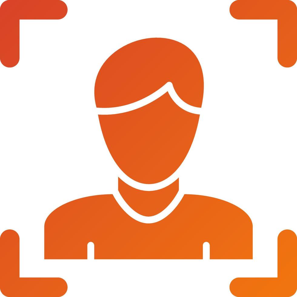 Face Recognition Icon Style vector