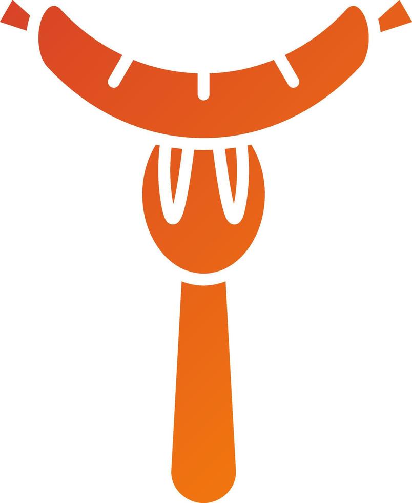 Sausage on Fork Icon Style vector