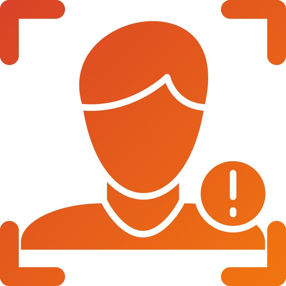 Face Detection Warning Icon Style vector