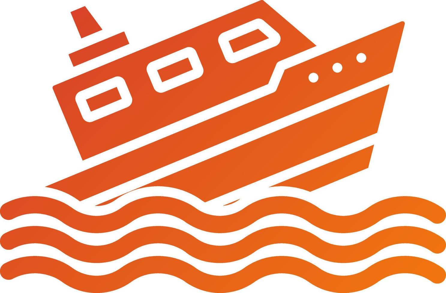 Ship Sinking Icon Style vector