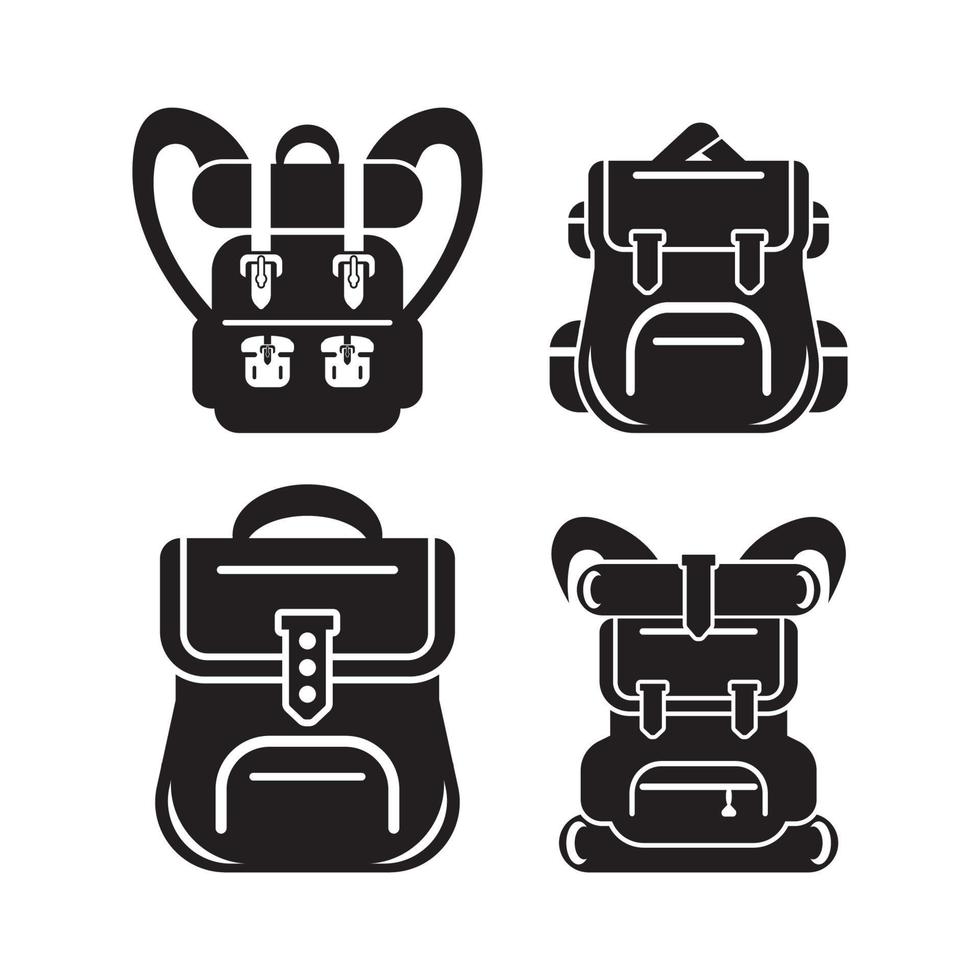 sencillo mochila icono, ilustración diseño modelo. vector