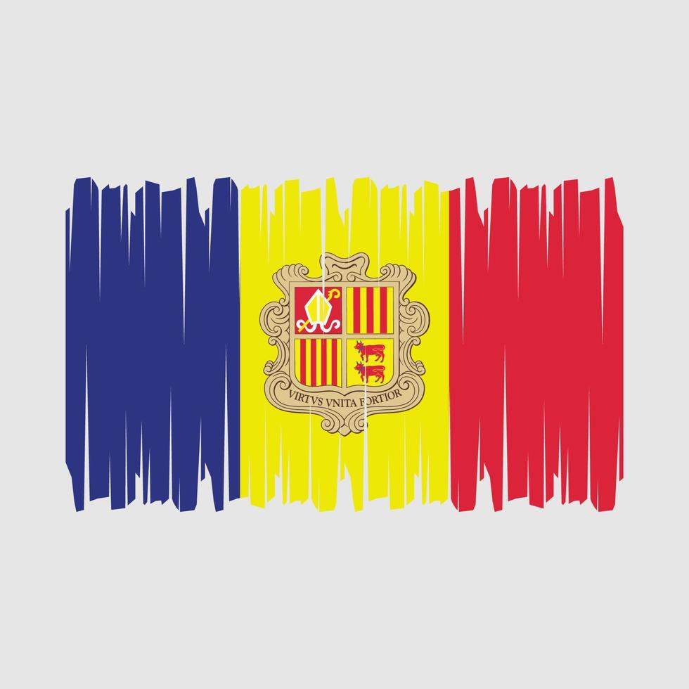 Andorra Flag Brush Vector