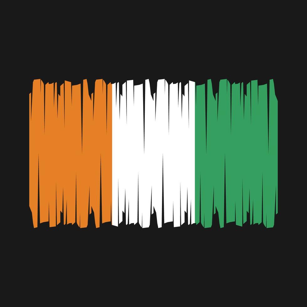 Ivory Coast Flag Brush Vector