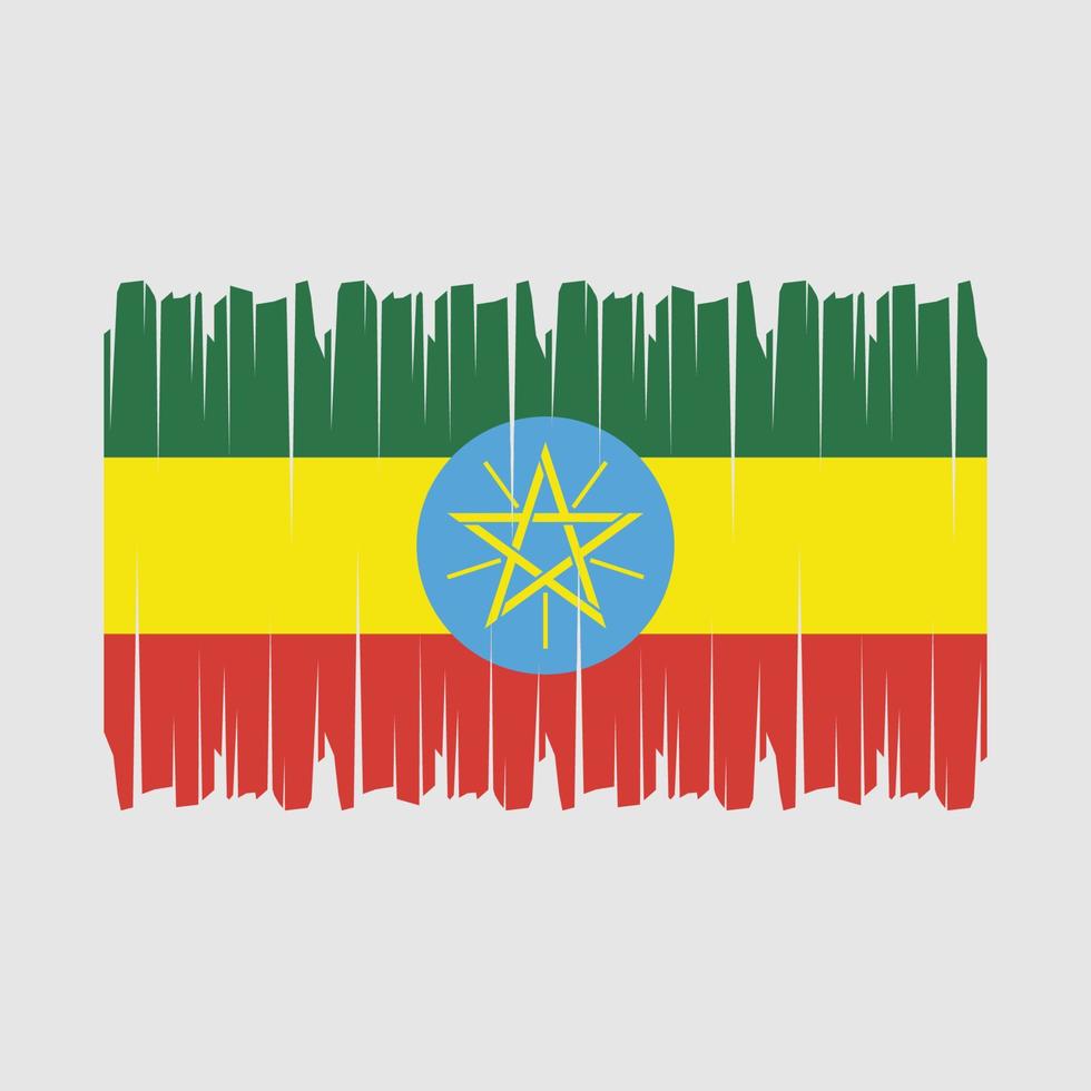 Ethiopia Flag Brush Vector