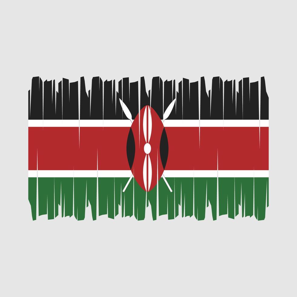 vector de pincel de bandera de kenia