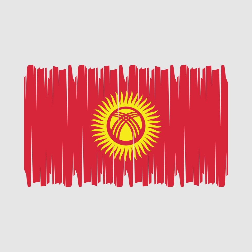 Kyrgyzstan Flag Brush Vector