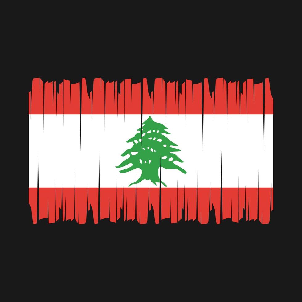 vector de pincel de bandera de líbano