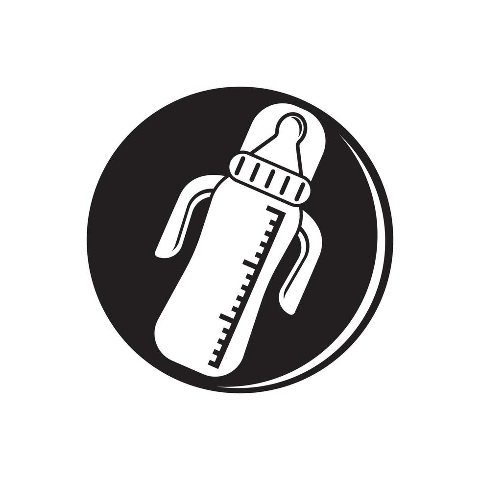Simple baby feeding bottle icon,illustration design template. vector