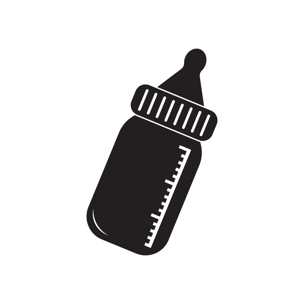 sencillo bebé alimentación botella icono, ilustración diseño modelo. vector