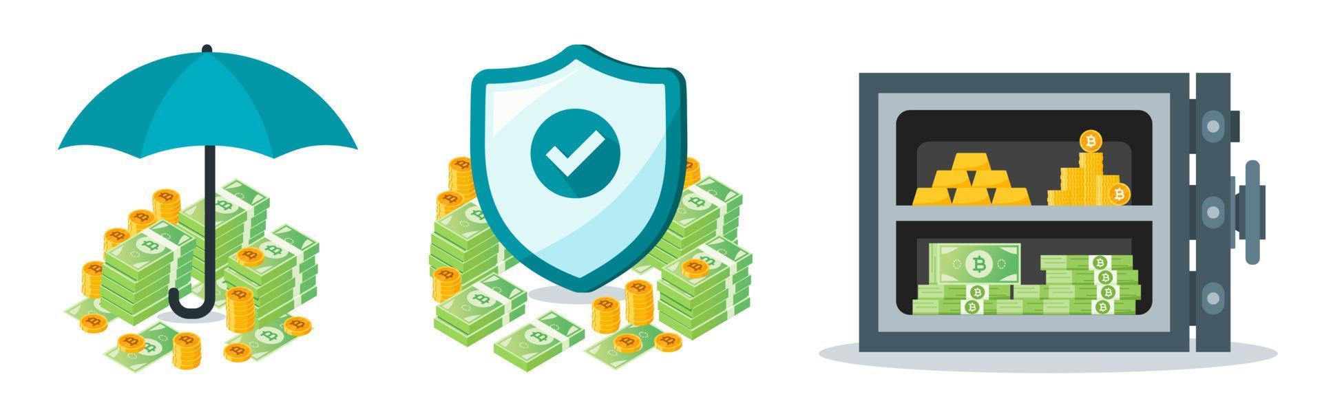 Thai Baht Money Protection and Security Set vector