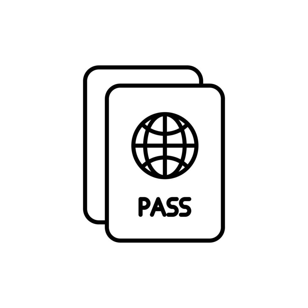 pasaporte icono. contorno icono vector