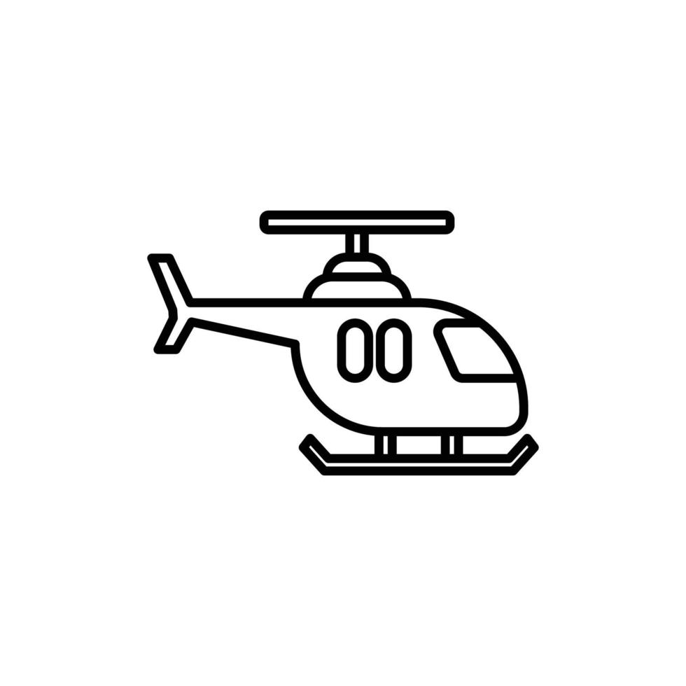 helicóptero icono. contorno icono vector