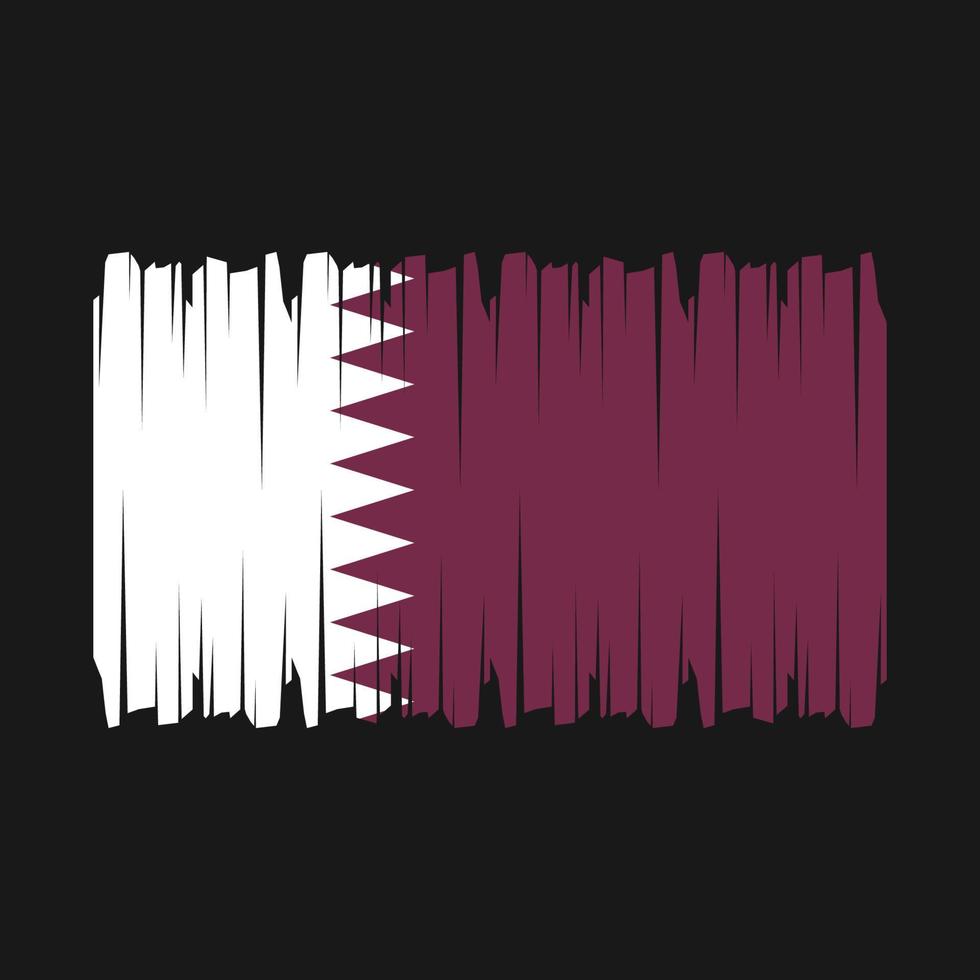 Qatar Flag Brush Vector