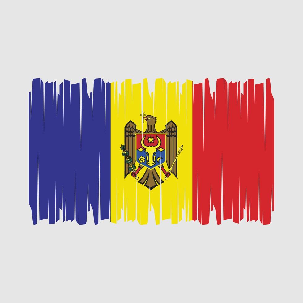 vector de pincel de bandera de moldavia