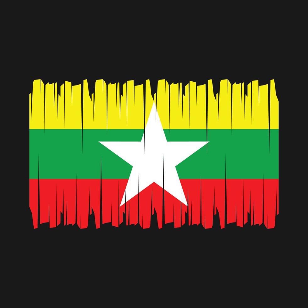 Myanmar Flag Brush Vector