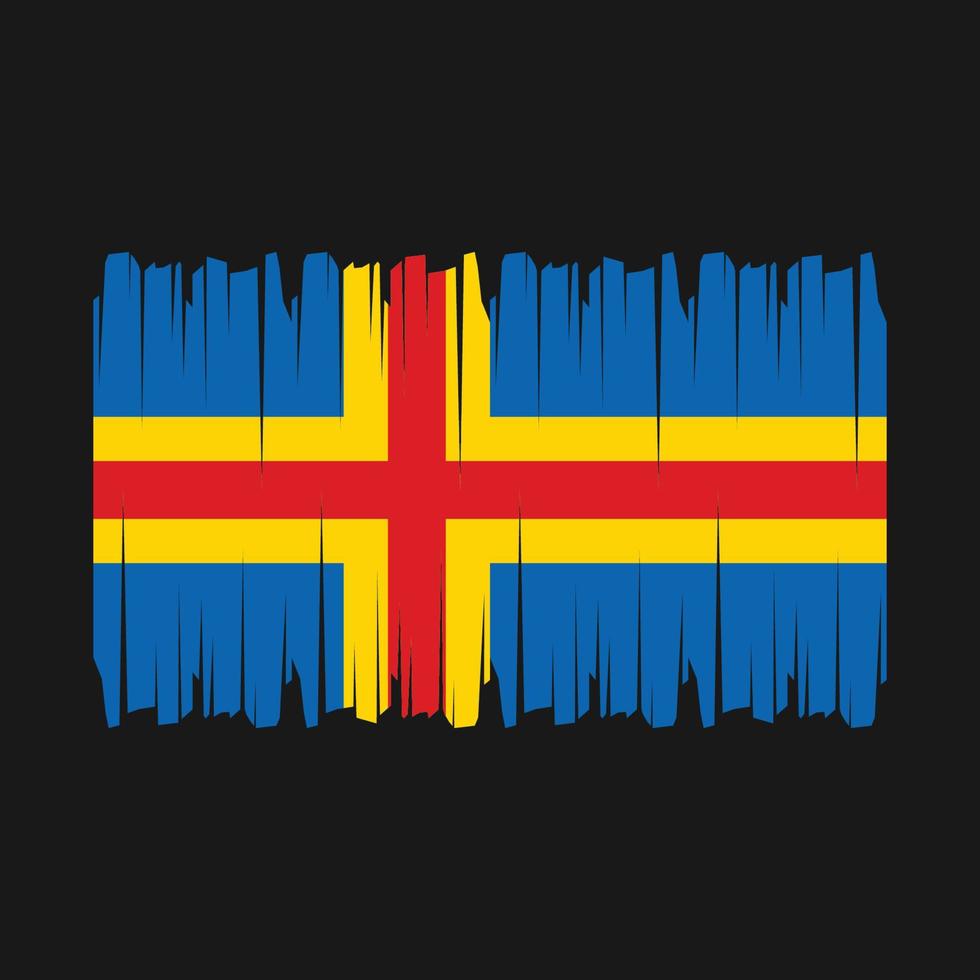 vector de pincel de bandera de las islas aland