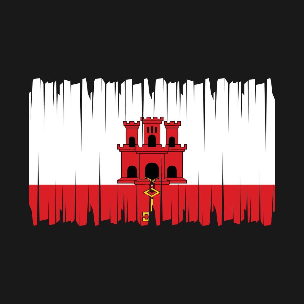 Gibraltar Flag Brush Vector