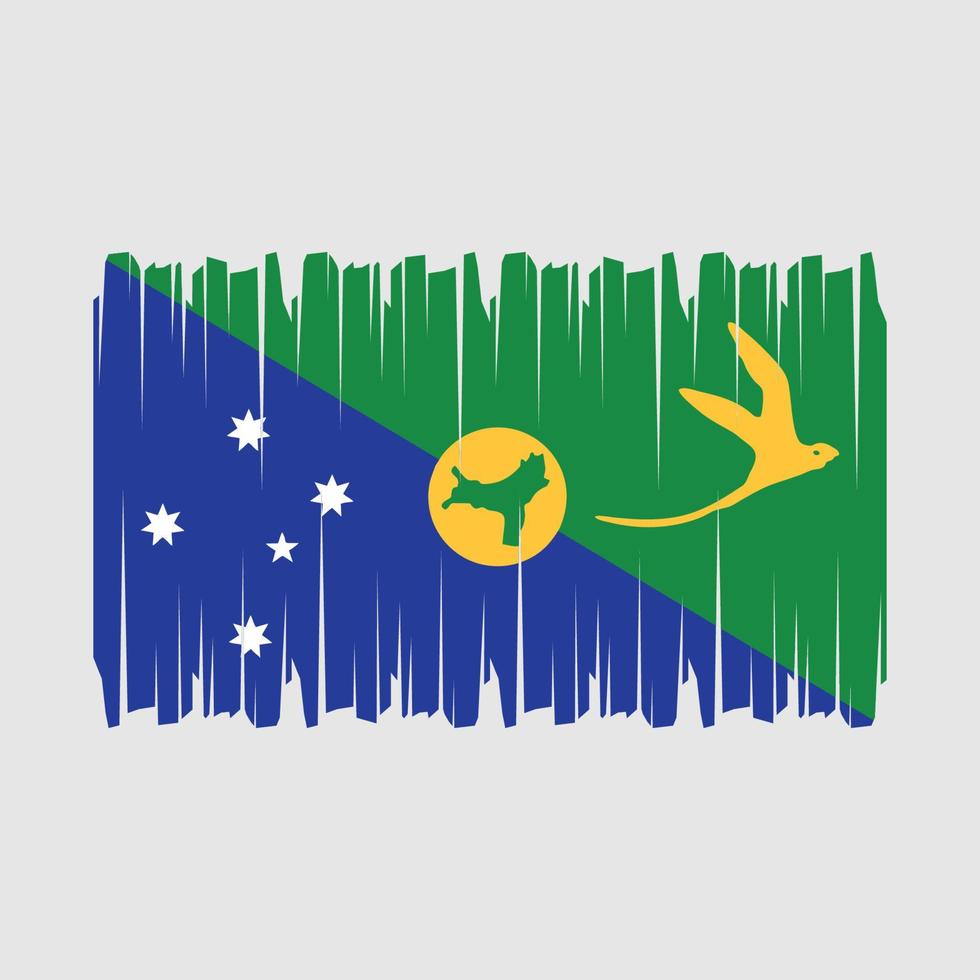 Christmas Islands Flag Brush Vector