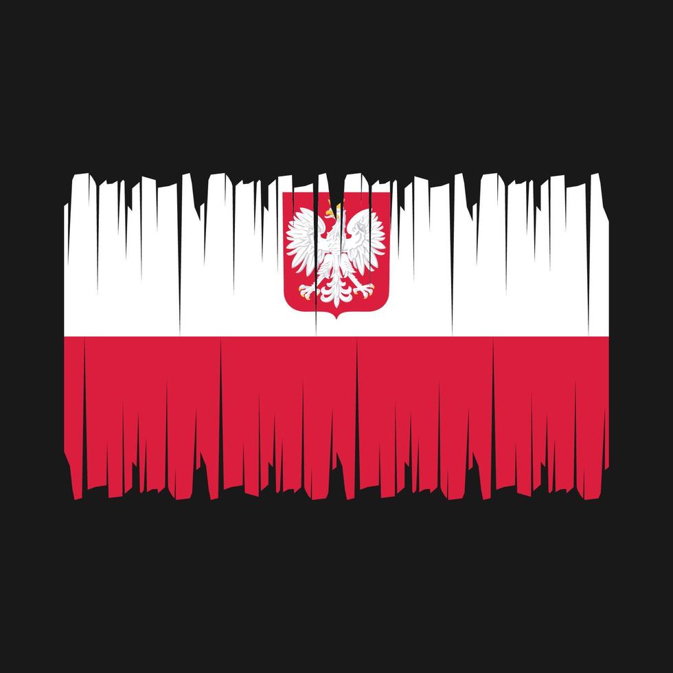 Poland Flag Brush Vector