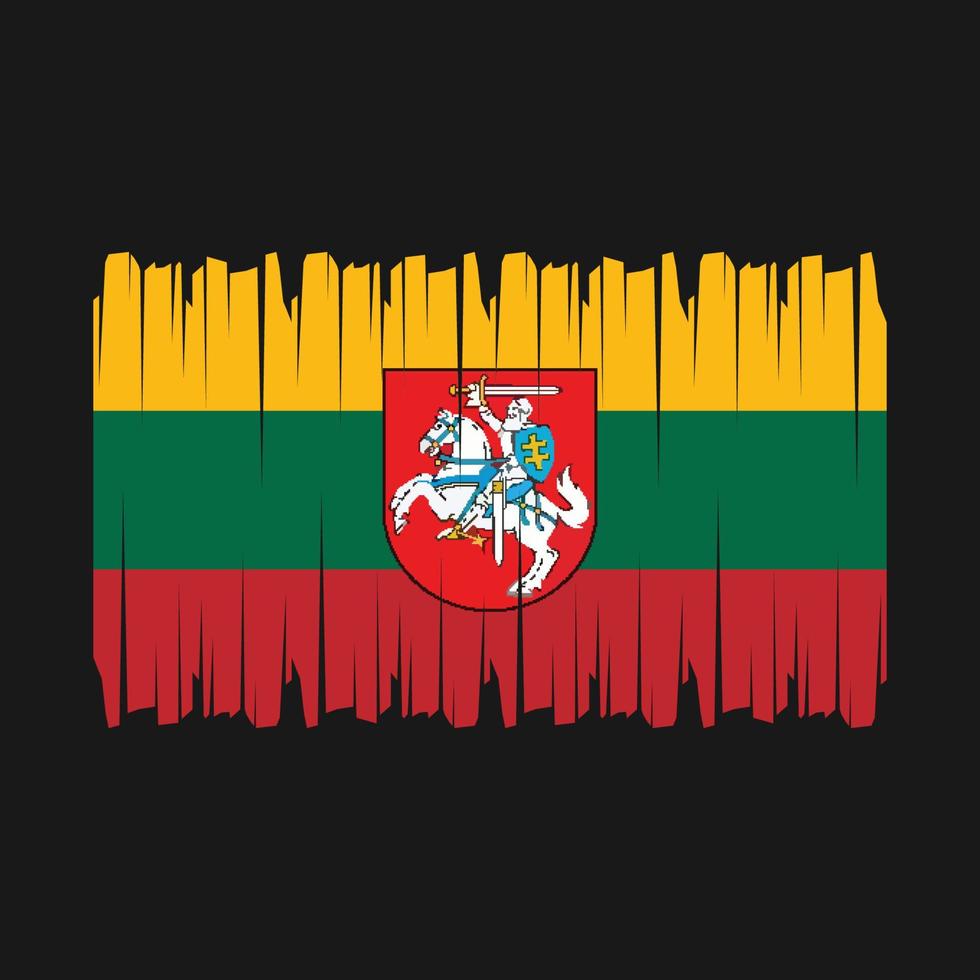 Lithuania Flag Brush Vector