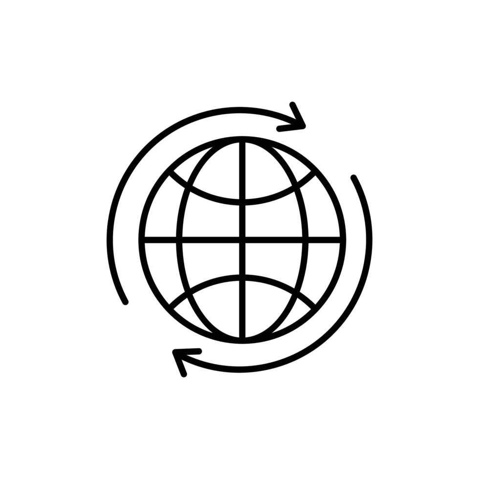 globe icon. outline icon vector