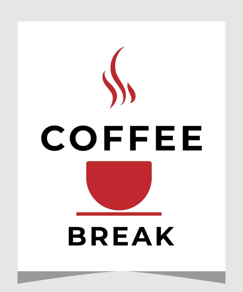 Coffee. Poster with hand drawn lettering coffee break. Hand drawing for coffee drink, beverage menu or cafe theme, white background. Vector Illustration