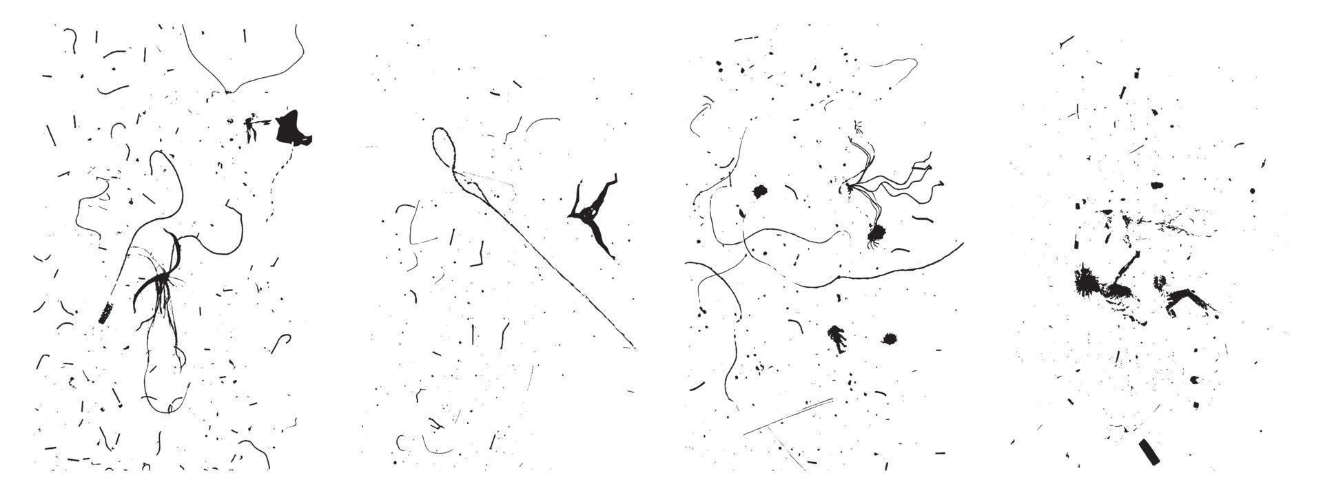 Set of Grungy Aged Distressed Textures. Retro Vector Illustration with Black and White Overlays. EPS 10.