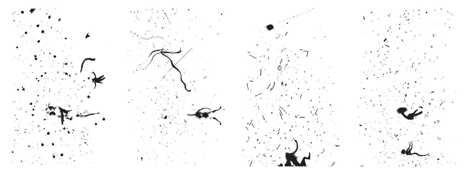 Set of Grungy Aged Distressed Textures. Retro Vector Illustration with Black and White Overlays. EPS 10.