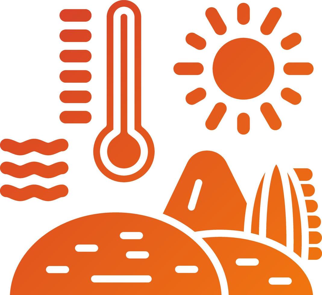 Desierto caliente clima icono estilo vector