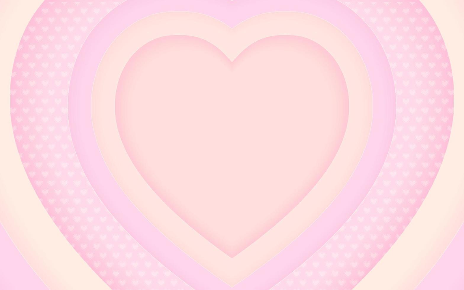 Heart Pink and Yellow Pastel Paper Art Background Design. Vector illustration. Eps10