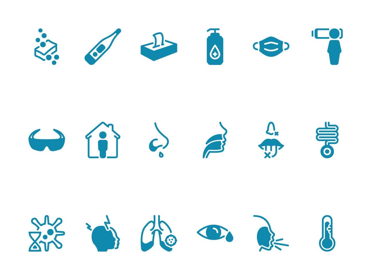 Simple vector icon on a theme disease, prevention