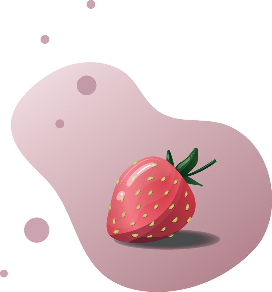Juicy strawberry cartoon illustration. vector