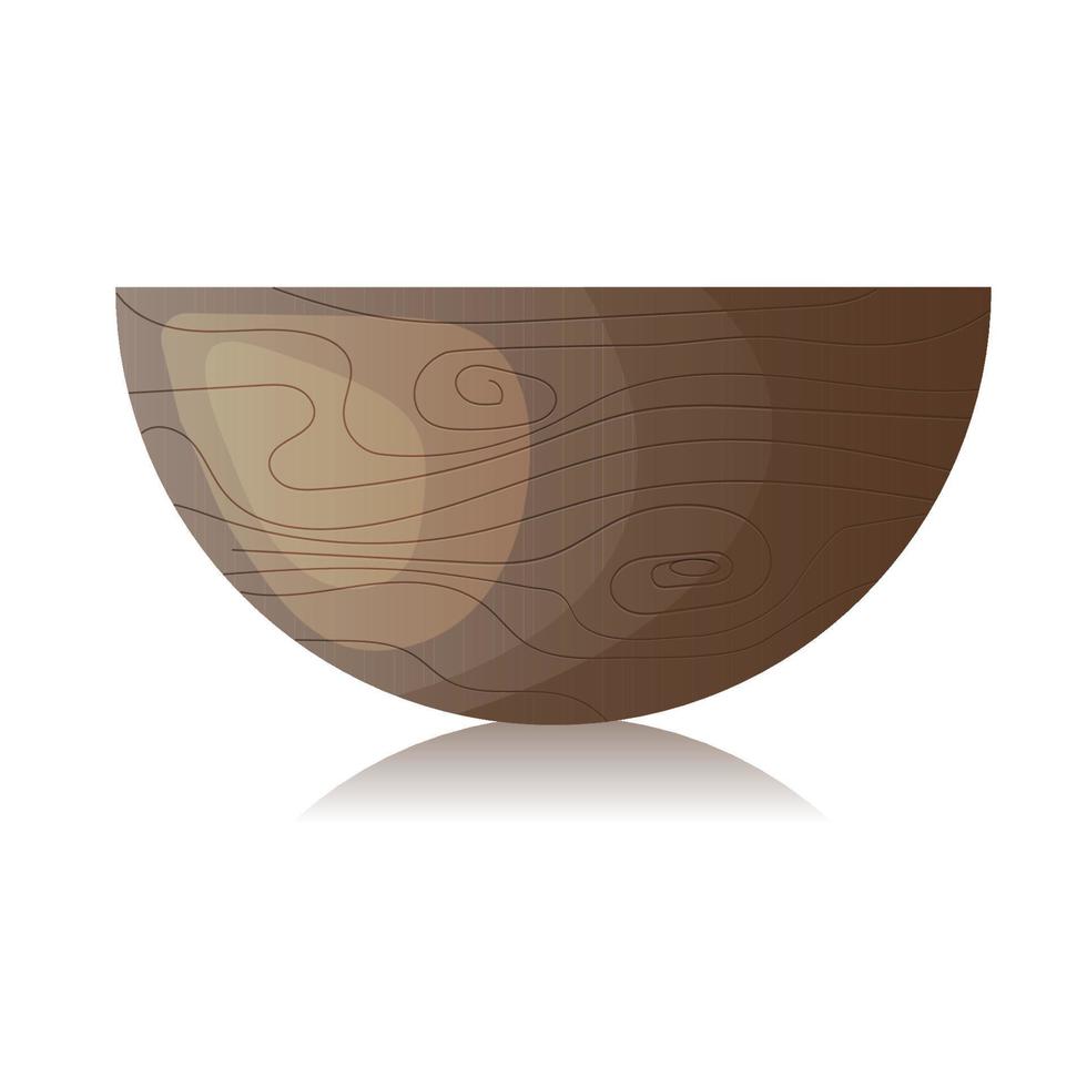 wooden bowl isolated on white background vector