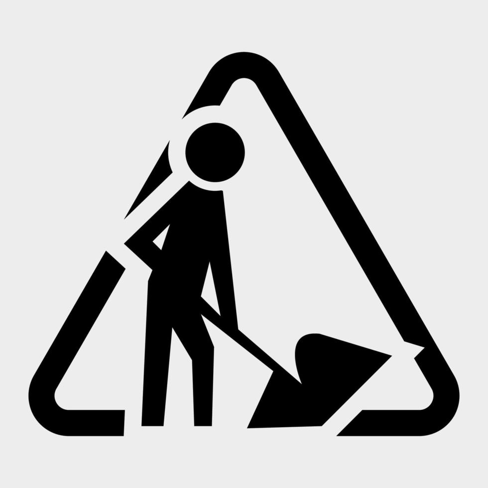 Caution Men At Work Symbol Sign Isolate on White Background,Vector Illustration vector
