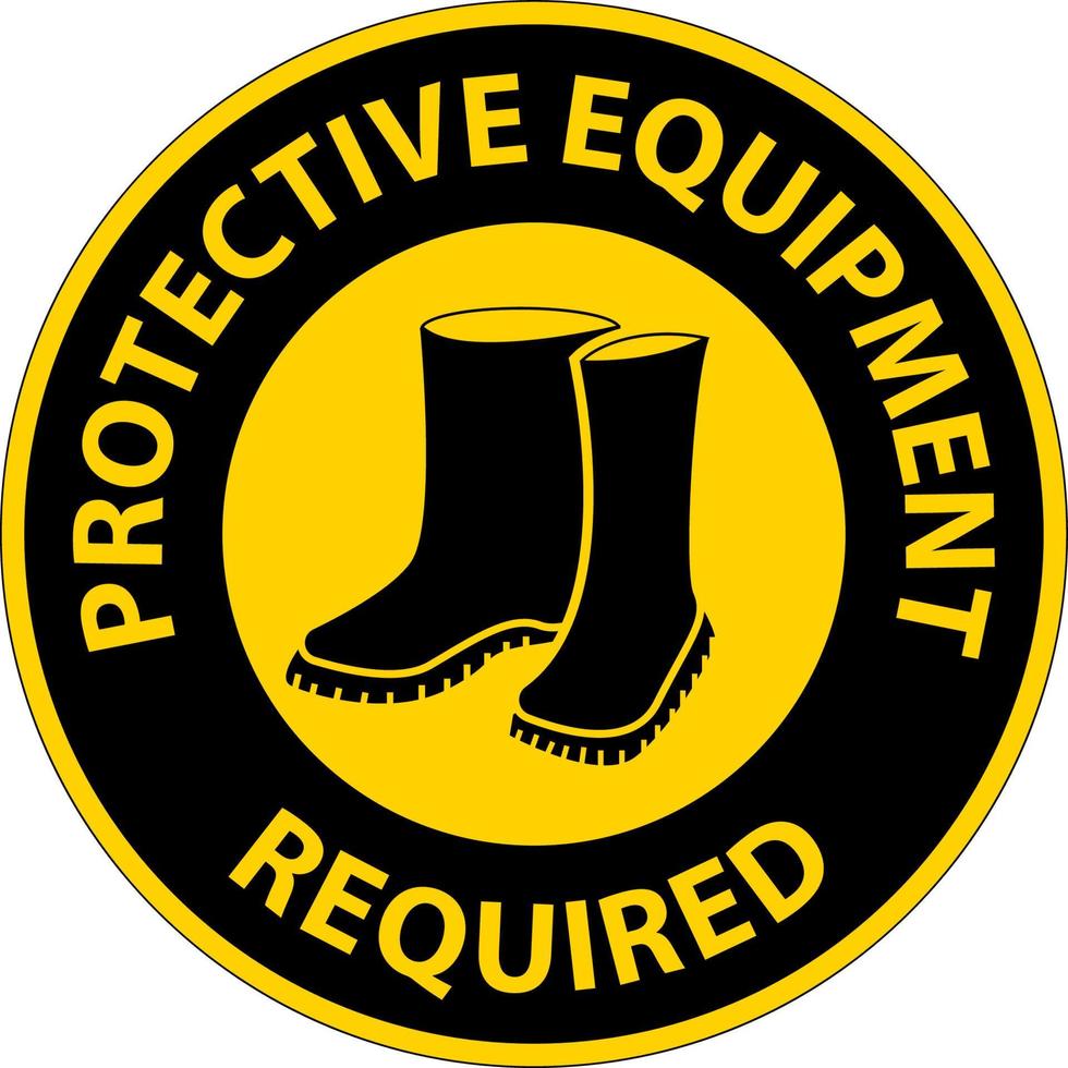 Symbol Floor Sign, Protective Equipment Required vector