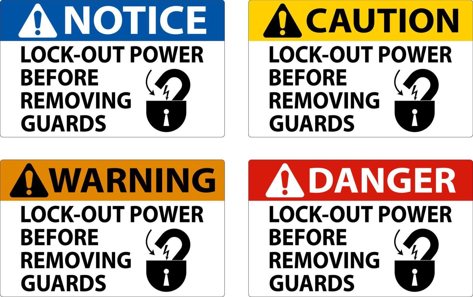 Danger Lock-Out Power Label On White Background vector