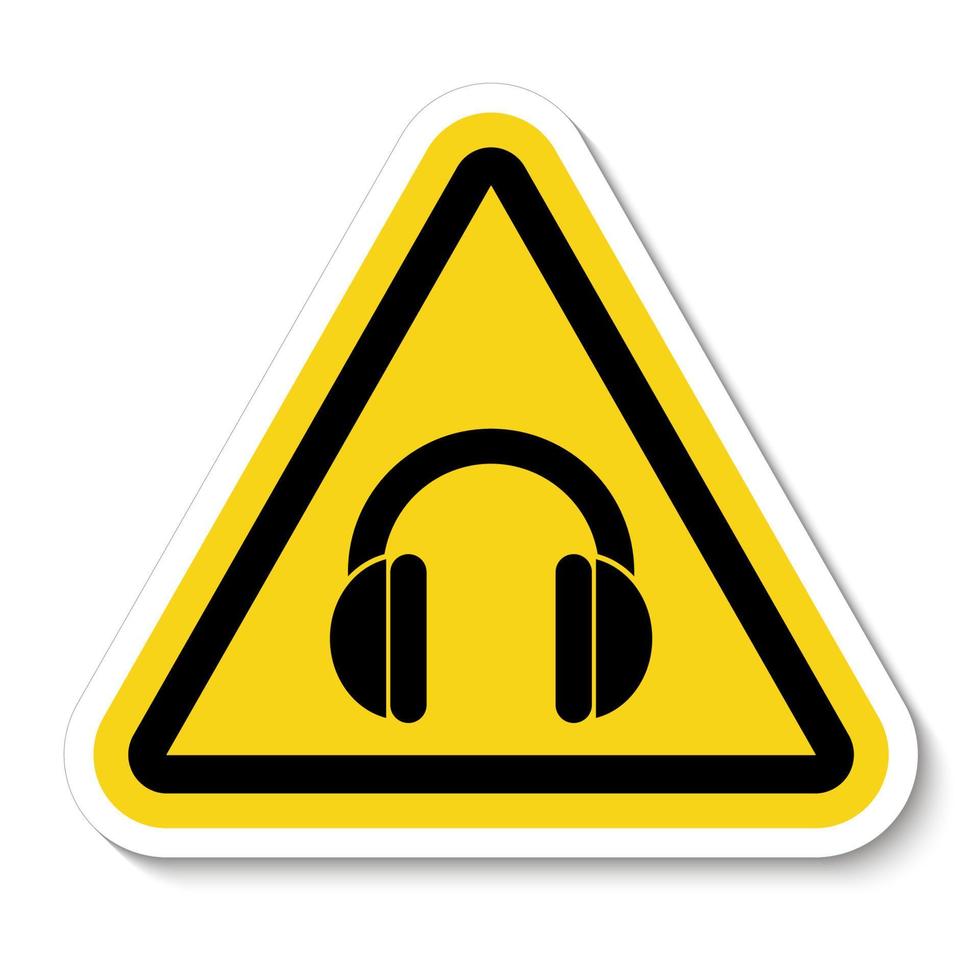 Hearing Protection Required Sign On White Background vector