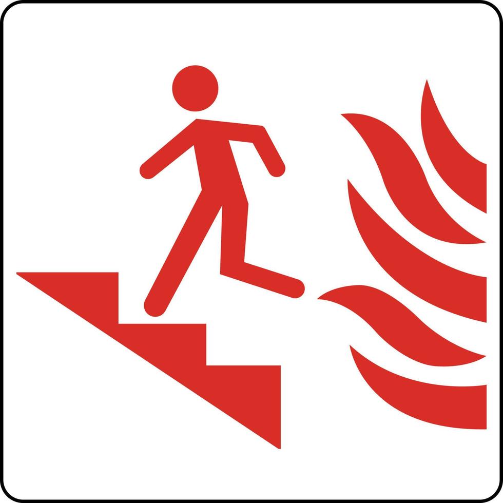 Use Stairs in Case of Fire Sign On White Background vector