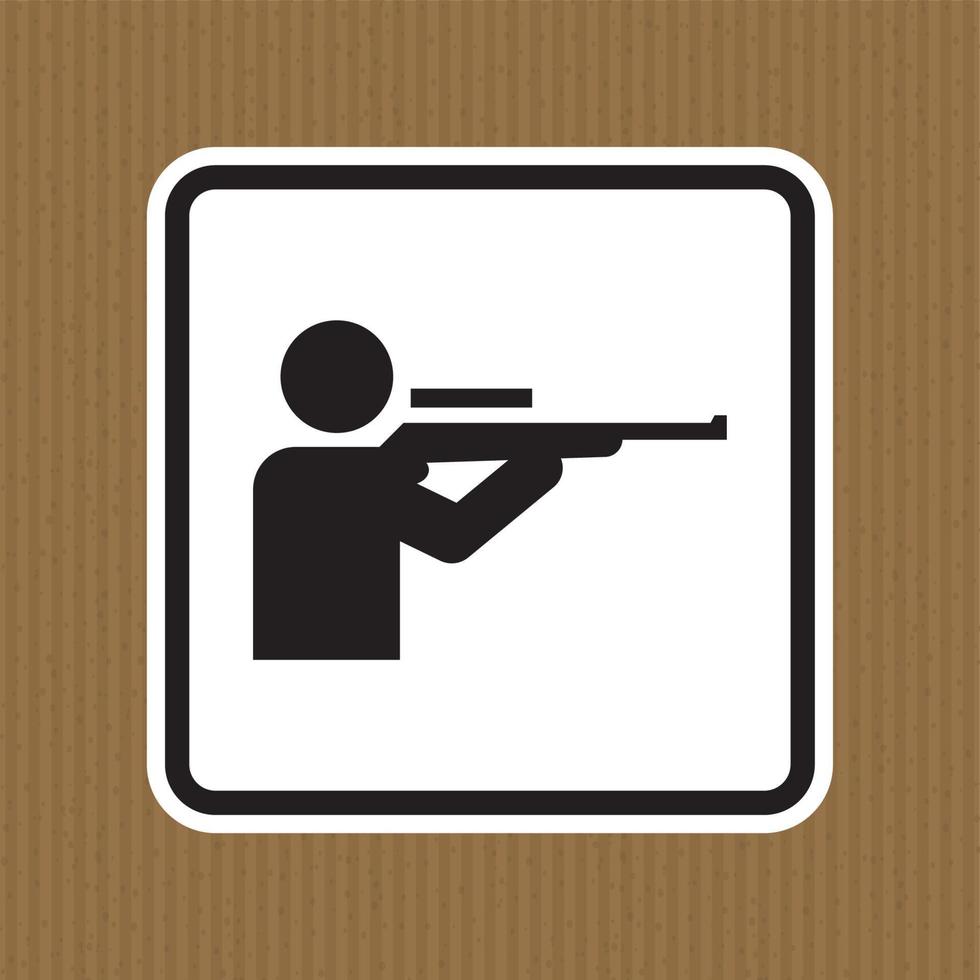 Shooting Range Diamond Caution Sign Rifle Range Symbol vector