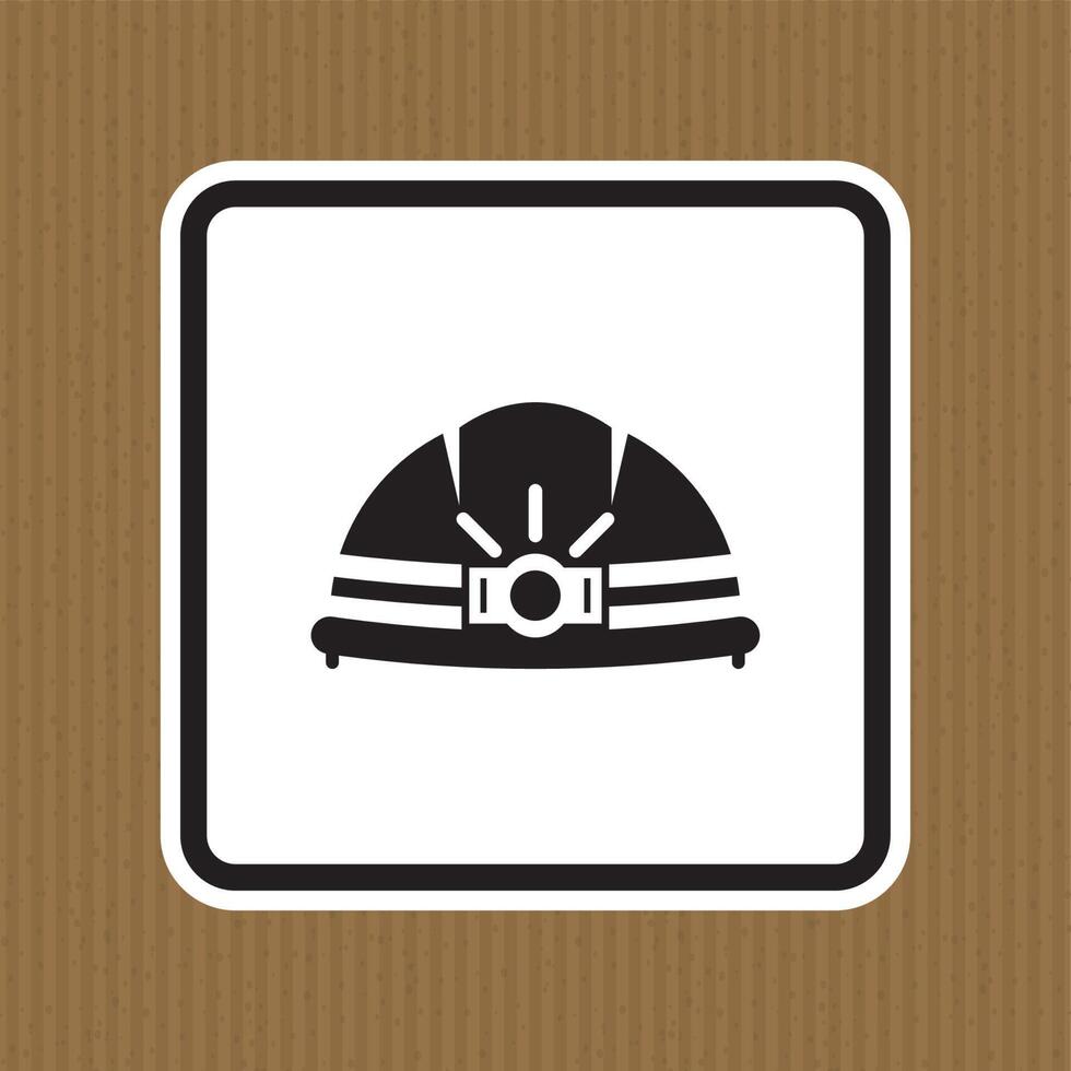 Head Protection Required Sign On White Background vector