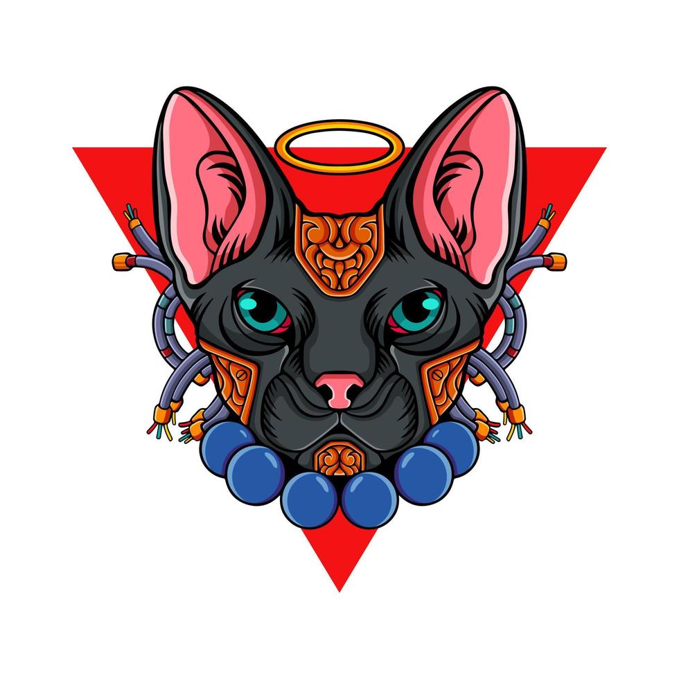 egyptian god cat character vector art